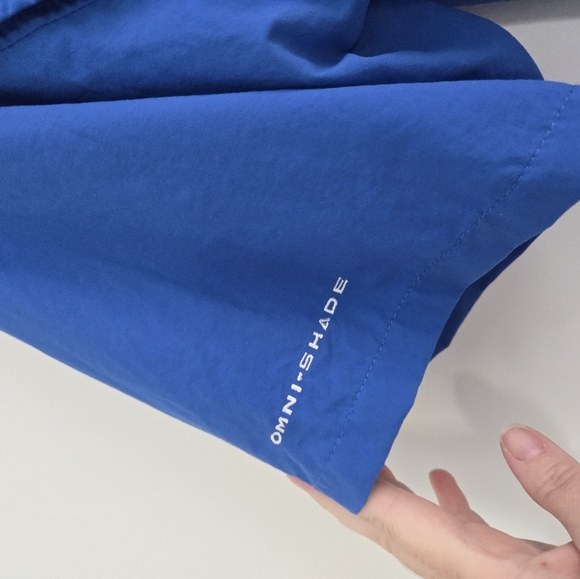 Columbia PFG Bahama Men's Medium Blue Short Sleeve Shirt - Picture 8 of 13